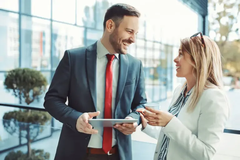 Review Our Agency Business Associates Talking Over Coffee 768x512 1 Review Our Agency Let us know how we’re doing.