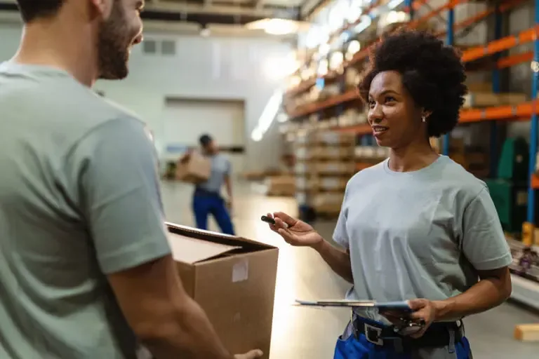 Workers Compensation Insurance Warehouse Workers Moving Boxes 768x512 1 Workers’ Compensation Insurance Essential coverage for a safe, productive workplace.