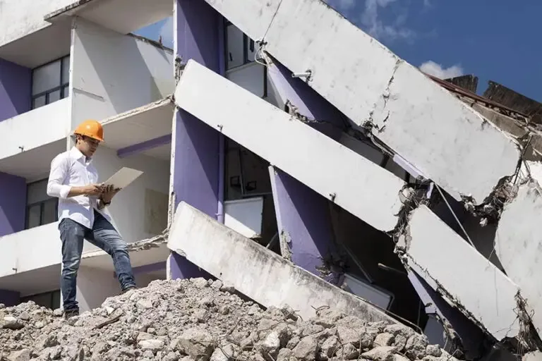 Natural Disaster Insurance Engineer Looking Over the Rubble with an iPad in Hand 768x512 1 Natural Disaster Insurance Preparing for the unexpected starts with the right insurance.