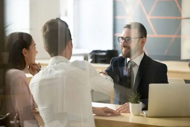 Financial Institution Insurance Banker Meeting with a Prospecting Housing Couple Interested in a Loan 768x512 2 Financial Institution Insurance For more information about your specialized financial institution insurance needs, contact us today.