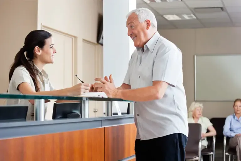 Medical Office Insurance Receptionist and Patient Talking at the Front Desk 768x512 1 Medical Office Insurance While the list of every possible risk your medical office faces is lengthy, you can get specialized insurance to bring you comprehensive coverage and peace of mind. Here are some of the most common risk factors in the medical industry that can be covered with the right insurance policy in place: